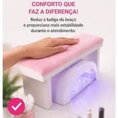 Apoio de Mão Manicure MDF 15mm Profissional | Suporte para Cabine UV Gel Fibra | Nail Designer Confortável