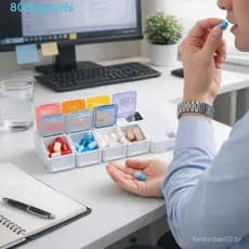 ALLGOODS1 Estojo Inteligente Para Comprimidos , Organizador Semanal Colorido De 7 Treliças , Recipiente De Medicamentos