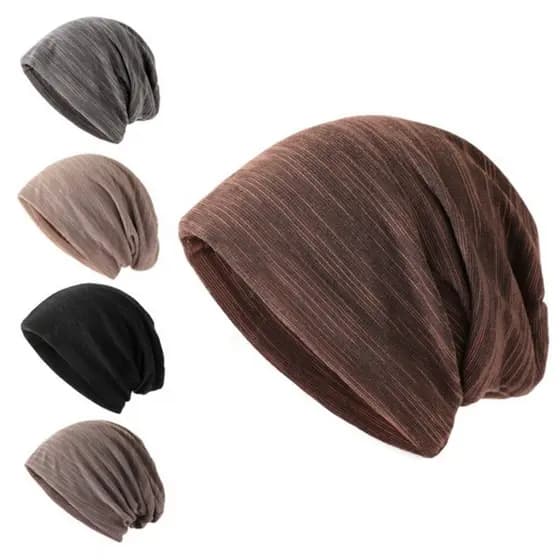 Gorro Unissex De Outono Listrado Caveira Boné Mistura De Algodão Desleixado Chapéu