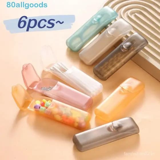 ALLGOODS1 6pcs Caixa De Palito , Fio Dental De Armazenamento De Cápsula À Prova De Umidade , Mini Durável
