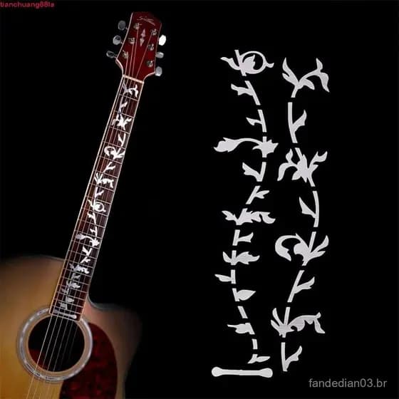TIANCHUANG Adesivo De Guitarra Ultra Fino Acústico Elétrica Baixo PET Fretboard