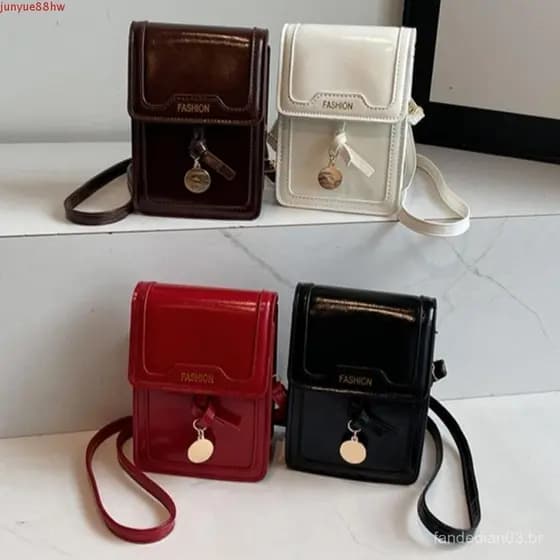 Bolsa Crossbody JUNYUE , Quadrada Pequena Exclusiva De Couro Cera De Óleo De Ombro Com Textura Quali Design De Retalhos
