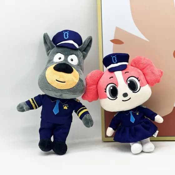 [Entrega em 24 horas] Brinquedo de pelúcia de 25-30cm/Boneco de pelúcia infantil de Labrador policial/Boneco de pelúcia