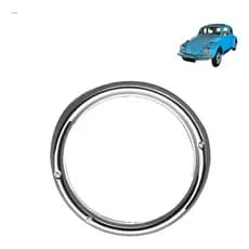 Moldura Aro De Farol Fusca 73 75 Ferro Cromado 3 Furos - Par