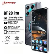 Bobarry Smartphone GT20 PRO 20 GB + 512 GB, 6,78 polegadas 4G/5G Internet/WIFI Celular para jogos