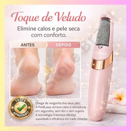 Lixa de Pé Elétrica - Esfoliador Tira Calos Pedicure Portátil Recarregável À Prova Dágua Bivolt