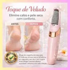 Lixa de Pé Elétrica - Esfoliador Tira Calos Pedicure Portátil Recarregável À Prova Dágua Bivolt