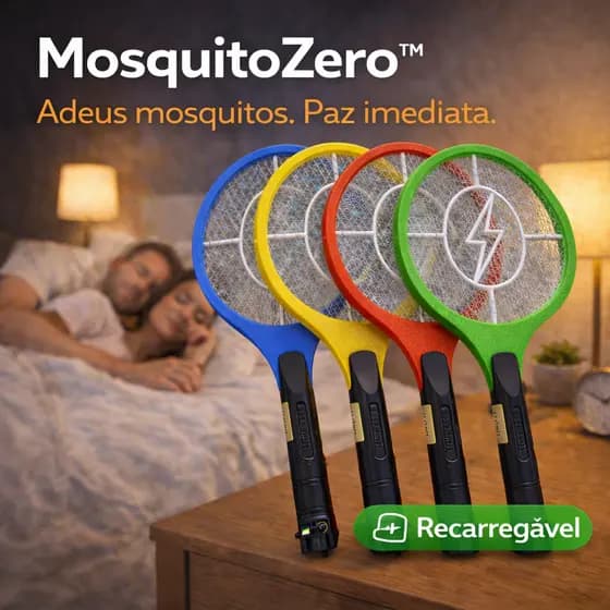 Raquete Mata Mosquito Elétrica Recarregável Potente e Eficiente