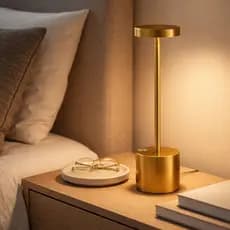 Luminária LED USB Decorativa Abajur de Mesa Touch Luz Quente Minimalista