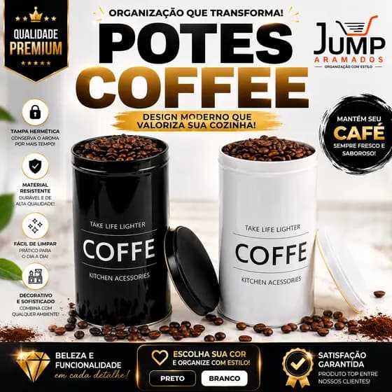 Lata Porta Condimento e Pote para Mantimentos com Tampa Sugar Café Coffee Biscoito Cookies Utensils