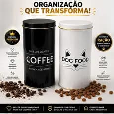 Kit lata Pote Porta Condimentos 2 Unidades 1,7 Litros Café Açúcar Biscoito Utensílios Cozinha Lata Mantimentos Decoração
