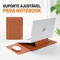 Bolsa Multiuso Para Macbook air M2 13.6 13/14/15/16 Polegadas Capa De Couro PU Com Suporte De Mouse Pad