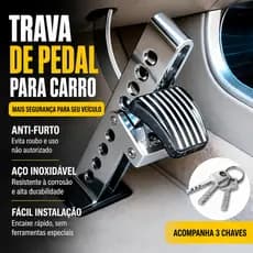 Acelerador Antirroubo para Veículo Universal Inoxidável Cadeado de Bloqueio para Pedal de Freio