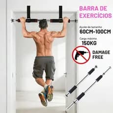 Barra de Exercícios para Porta Ajustável Até 100cm Crossfit Calistenia