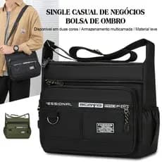 Bolsa Crossbody Masculino em Nylon Impermeável Resistente Grande Capacidade