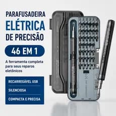 Parafusadeira elétrica de precisão recarregável 46 em 1