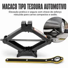 Macaco Sanfona Universal 2000kg 2t Com Chave Para Carro