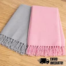 kit 2x Manta Para Sofá ou Cama 2.10x1.20 Várias Cores 100% Algodão
