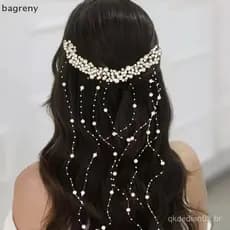 [bagreny] Pérolas De Noiva sels Headwear Casamento Pérola Cabelo Videira Acessórios Para O Boho Mulher Festa Suprimentos
