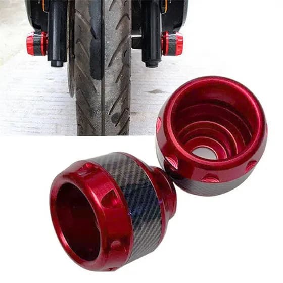 Um par de protetores de garfo de motocicleta em fibra de carbono, almofadas antiderrapantes universais para quadros, ade