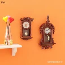 [Fel] 1 : 12 Casa De Bonecas Em Miniatura Relógio De Parede Europeu Vintage Modelo De Móveis Decoração Brinquedo Boneca