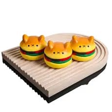 Hambúrguer Pequeno Urso Espremer Brinquedo Macio Recuperação Lenta Dos Desenhos Animados Mini Alívio Do Estresse Lodo G5