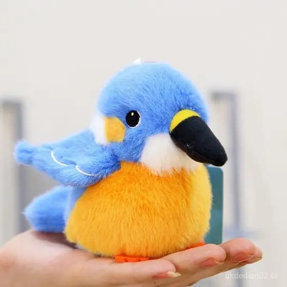Mini Pássaros Realistas Macios Com Ninho Brinquedos De Pelúcia Vida Real Papagaio Amarelo Macio Simulado Cinza D8g4