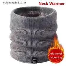 # weicheng Lenço De Malha Inverno Quente Snood Cachecóis Sólido Engrossar Lã Pele Pescoço Mais Unisex Masculino Anel Fem