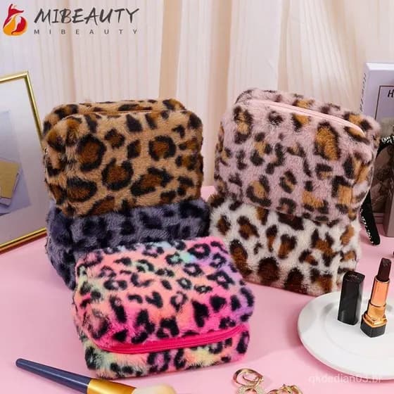 Bolsa Cosmética MIBEAUTY , De Maquiagem Com Zíper De Grande Capacidade , Organizador Portátil De Viagem Estampa De Leopa