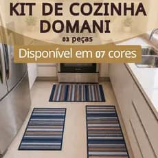 Kit Cozinha 3 Peças Domani Antiderrapante Pia Completo Tapete J. Serrano Várias Cores