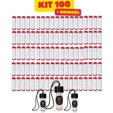 KIT 100 Linha Elástica Elastic para Amarrar Isca Pesca 110m + Suporte de Linha Personalizado