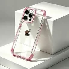 Capa Transparente Capinha Logotipo De Metal Para iPhone 16 15 14 Plus 13 12 11 Pro Max 2 Em 1 Anti-Queda