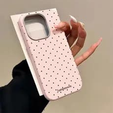 Ins Wave Points Capa Capinha iPhone 14 17 Air 16 15 Plus 13 12 11 Pro Max Couro Normal Silicone Anti-Impacto