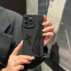Nossa Senhora Com Capa Cruzada Capinha Para iPhone 13 12 11 Pro XS Max XR 7 8 Plus SE Fosco Silicone Anti-Impacto