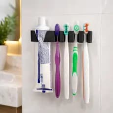Suporte Escova e Pasta de Dente Parede Porta Organizador Banheiro Sem Furo Fita Dupla Face Forte XEX