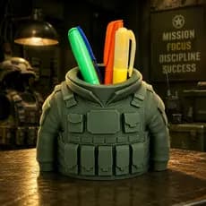 Porta Canetas Tático Militar Colete | Porta Lápis Organizador Mesa Escritório Home Office Gamer