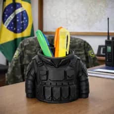 Porta Canetas Tático Militar Colete | Porta Lápis Organizador Mesa Escritório Home Office Gamer