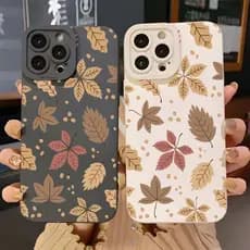 Folhas Outono Capa Capinha Para iPhone 17 Ar 16 15 14 11 Pro Max 12 13 XS XR X 8 7 Plus SE Normal Silicone Anti-Queda