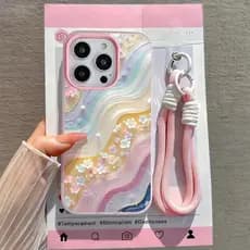 Capinha Capa Para iPhone 17 Air 16 15 14 Plus 13 12 11 Pro Max 16e Fosco Silicone Anti-Impacto Com Cordão