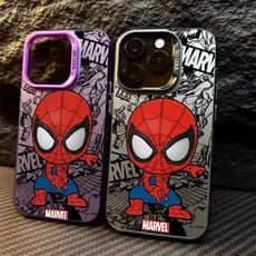 Metálica Homem Aranha Marvel Capa Capinha Para iPhone SE 7 8 14 15 Plus XS X XR 11 12 13 16 17 Pro Max Anti-Queda