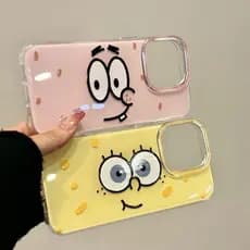 Capa Bob Esponja Capinha Para iPhone 17 Air 13 11 12 14 15 16 Plus Pro Max XR Silicone Anti-Impacto