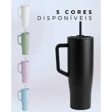 Copo Caneca Térmico 1200ml Inox Alça E Canudo | Garrafa térmica de água