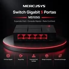 Switch de Mesa - MS105G Com 5 Portas 10/100/1000Mbps Mercusys