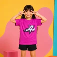 Camiseta Infantil Camisa Emilly Vick 100% Algodão Estampa DTF Os Rosa Youtubers Presente