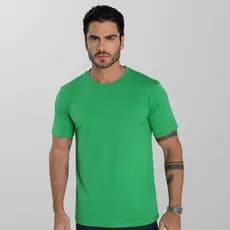 Camiseta Masculina Verde Arara Camisa Lisa Versátil 100% Algodão 30.1 - Like Wear