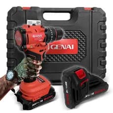 Brushless Furadeira Parafusadeira 3/8" bateria 21V Com Maleta E Acessórios - 1750r/min - 65.Nm