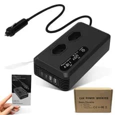 Inversor Veicular 12V para 110V/220V com Tomadas Padrão Brasil, USB e Type-C