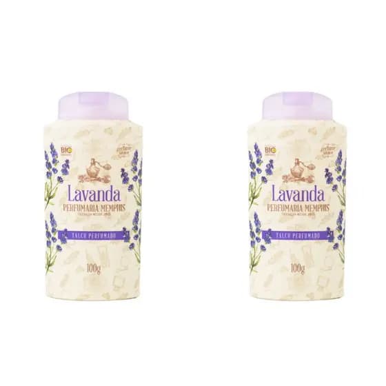 Kit 2un Talco Perfumado Memphis Lavanda 100g