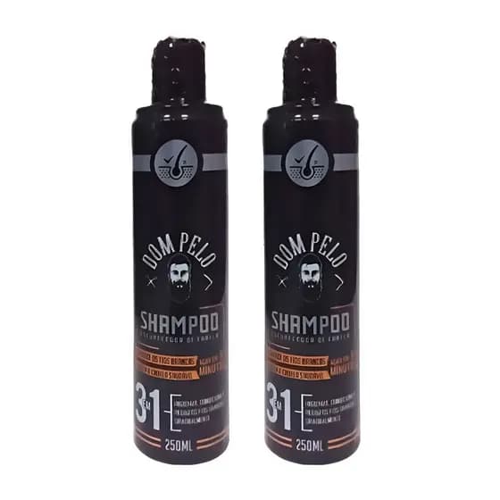 Kit 2un Shampoo Escurecedor De Cabelos Brancos Grisalhos Dom Pelo 250ML