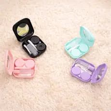 Estojo Mini Porta Lentes de Contato Com Espelho Pinça e Ventosa Lindo Fofo Portátil